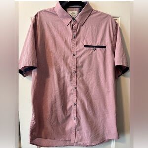 Craft + Flow Light Red Button Up Short Sleeve Shirt Men's Size XL
